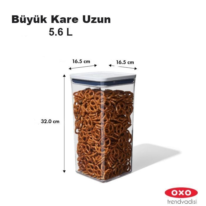 Oxo Saklama Kabı Pop Büyük Kare - Uzun - 5.6 lt