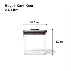 Oxo Steel Büyük Kare Kısa - 2.6 Litre