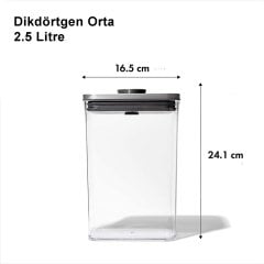Oxo Steel Dikdörtgen Orta - 2.5 Litre