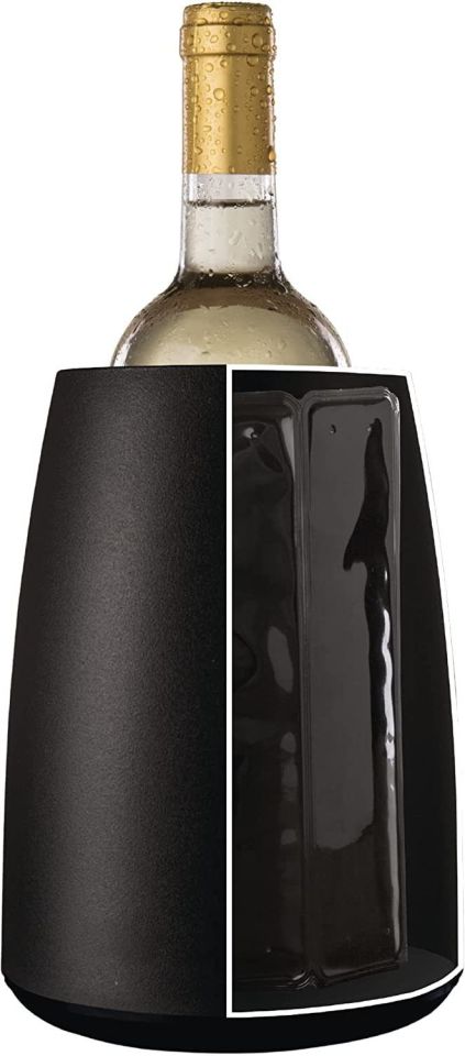 Vacu Vin Aktif Soğutuculu Şarap Kovası / Siyah  Bakalit