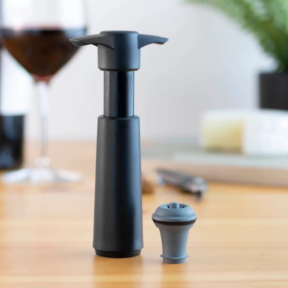 Vacu Vin Şarap Vakum Seti / Siyah (1 pompa + 1 tıpa)