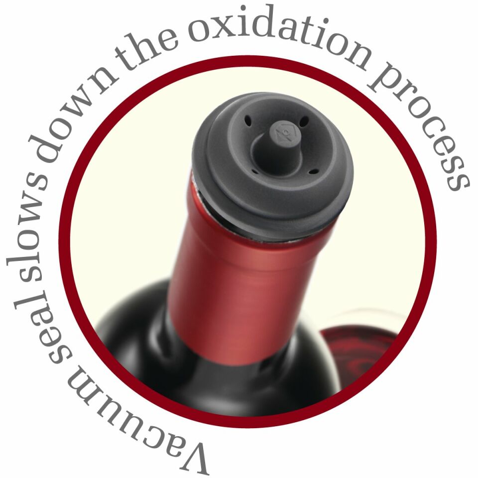 Vacu Vin Şarap Vakum Seti / Siyah (1 pompa + 2 tıpa)