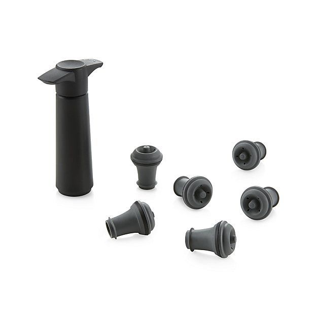 Vacu Vin Şarap Tıpa Seti 6'lı / Gri