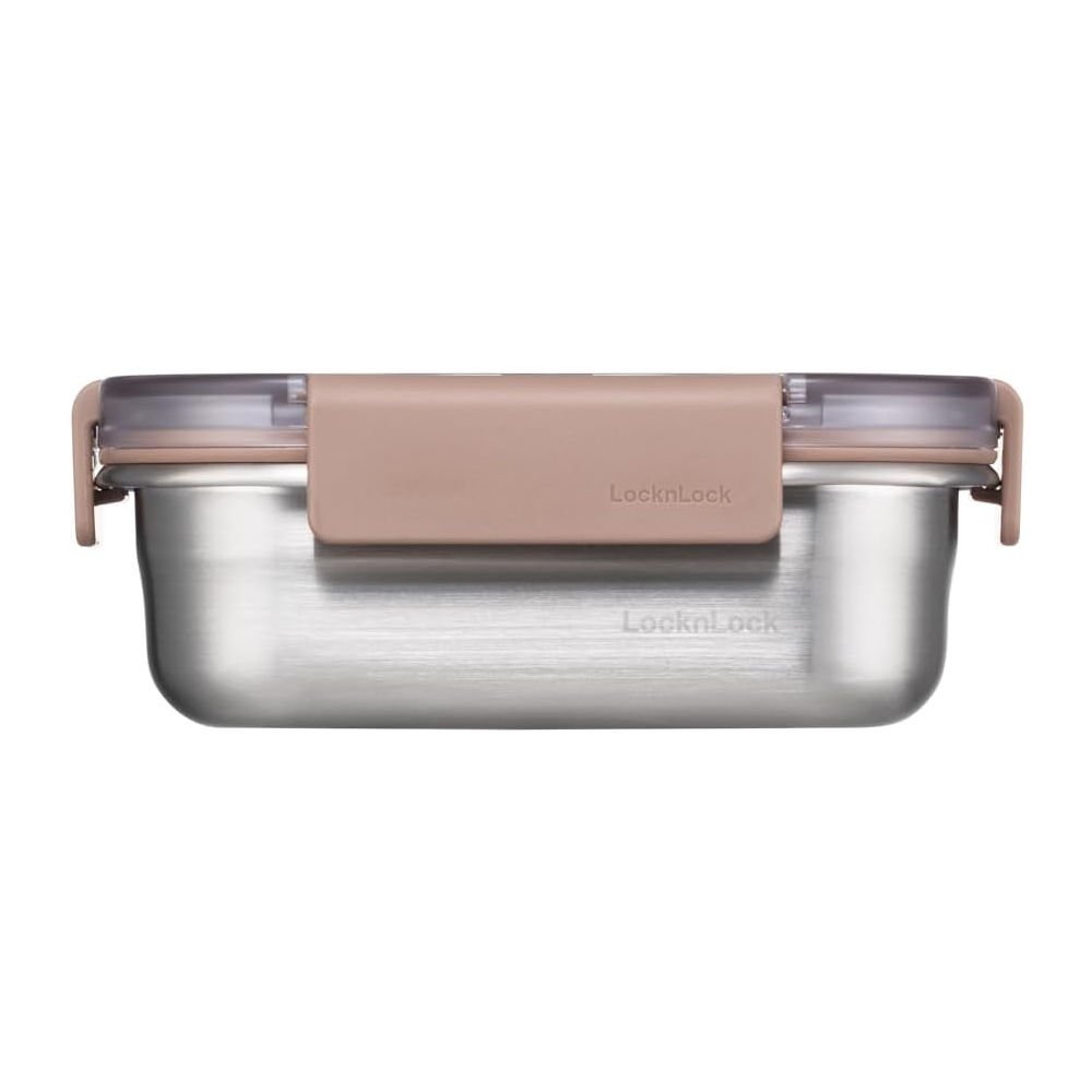 LocknLock Paslanmaz Çelik Fırın & Saklama Kabı Dörtgen Kilitli 310 ml - Kahverengi