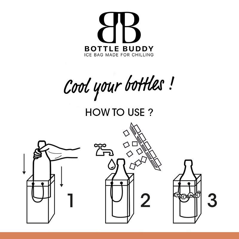 Bottle Buddy Ice Bag - Şişe & Şarap Soğutucu Buz Çantası - Turuncu