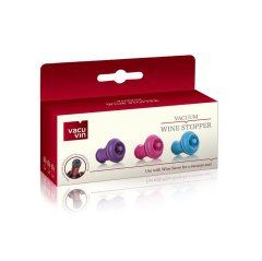 Vacu Vin Tıpa Seti 3'lü / Pembe & Mavi & Mor