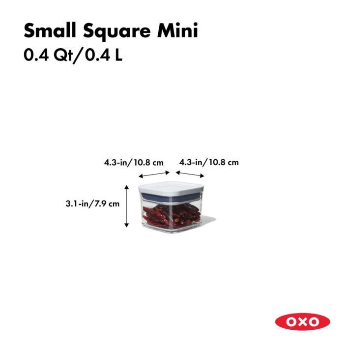 Oxo Saklama Kabı Pop Küçük Kare - Mini - 0.4 qt